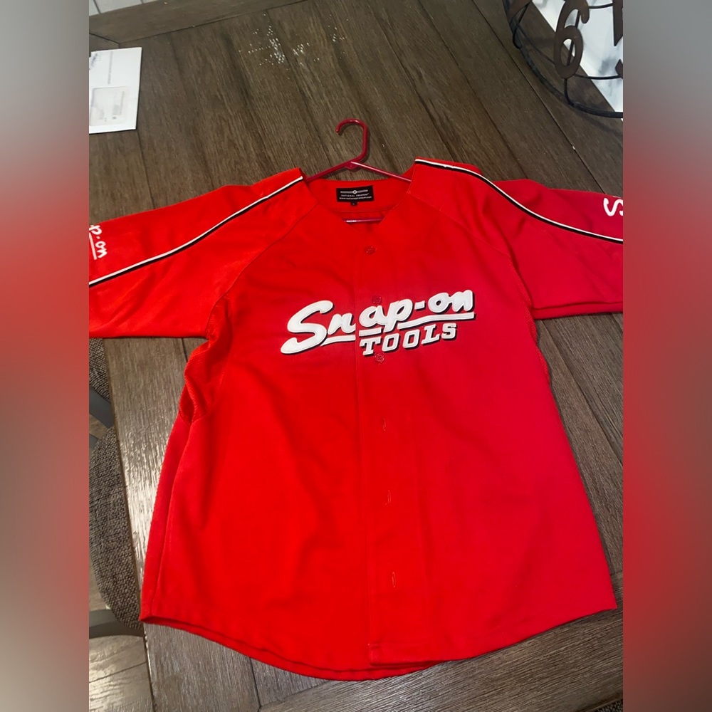 Snap On Tools Baseball Jersey Red Men's Size L Vintage Collectible